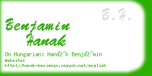 benjamin hanak business card